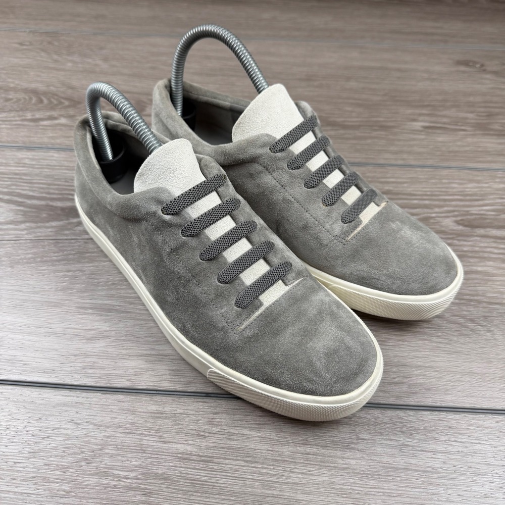 Vince Mens Suede Low Top Sneakers Gray 8.5M
